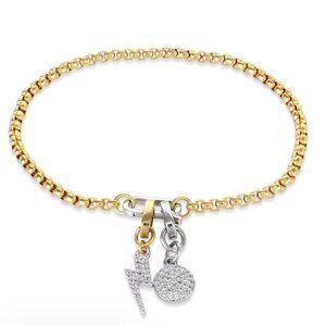 6.5" Mixed Metal Charm Bracelet